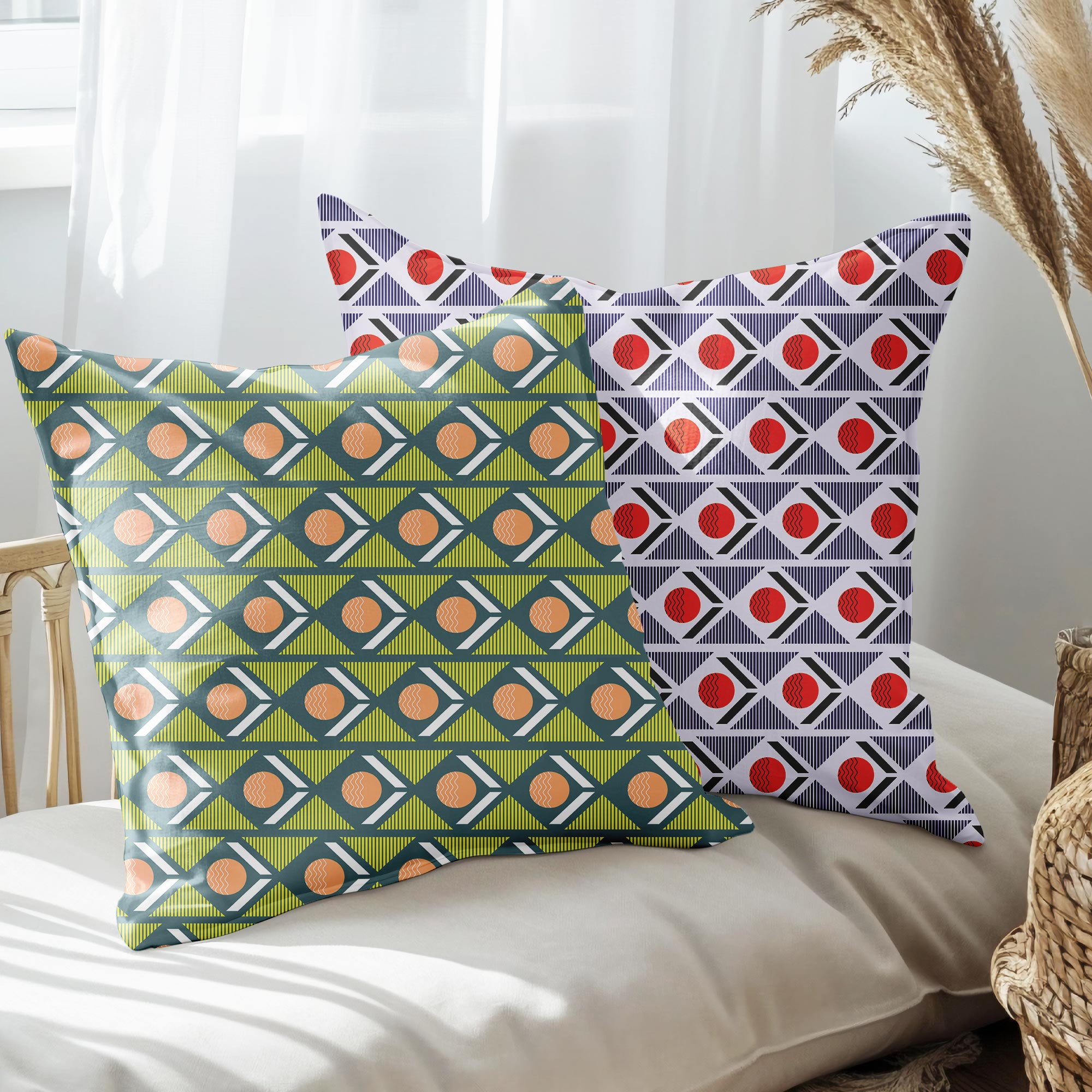 eJOYA Modern Tasarımlı 2'li Yastık İçi Ve Kırlent Kılıfı 45cm 113503