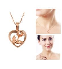 eJOYA  Gümüş Kalpten Gül Rose Kolye 115129
