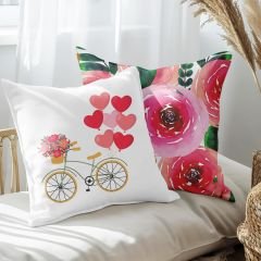 eJOYA Yaz Aşkı Tasarımlı 2'li Yastık İçi Ve Kırlent Kılıfı 45cm 113505