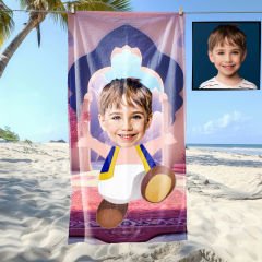 eJOYA Kişiye Özel Karikatür Fotoğraflı Çizgi Karakter Plaj ve Banyo Havlusu 115733