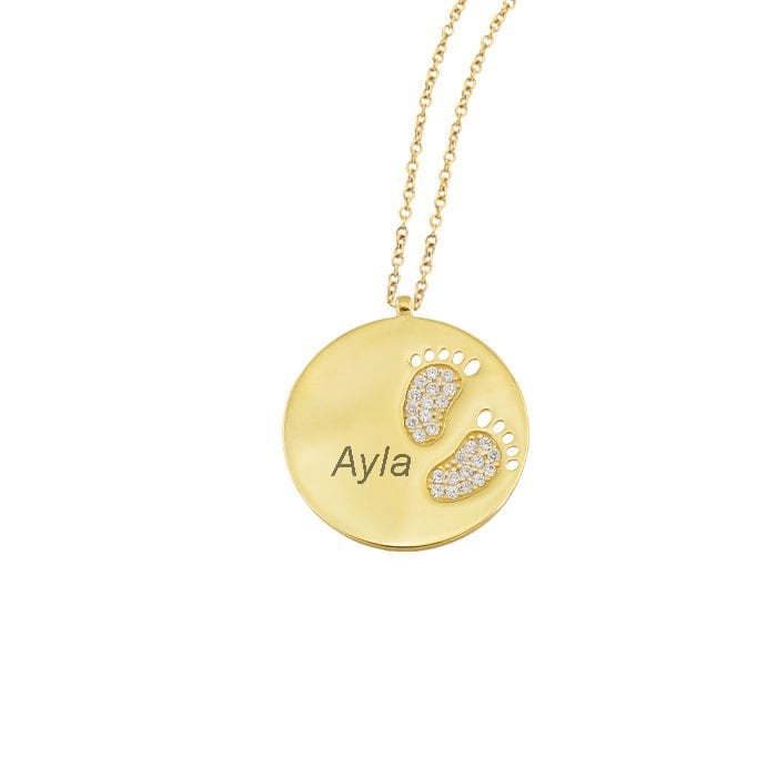eJOYA  Kişiye Özel 14 Ayar Altın Anne Bebek Kolye 87090