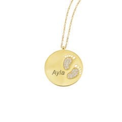 eJOYA  Kişiye Özel 14 Ayar Altın Anne Bebek Kolye 87090