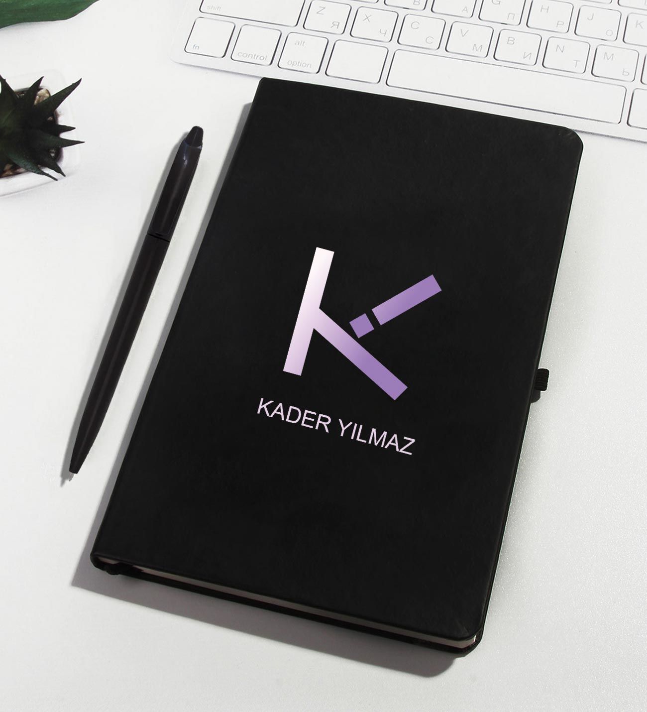 eJOYA Kişiye Özel Siyah Defter Kalem Seti 110727
