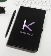 eJOYA Kişiye Özel Siyah Defter Kalem Seti 110727