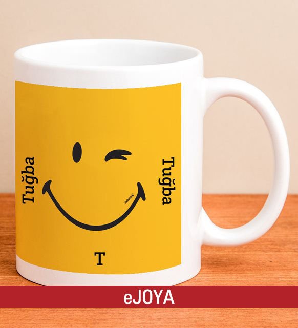 eJOYA Kişiye Özel Smiley Şans Kupa Bardak 80100