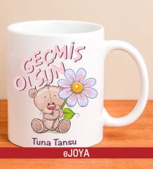 eJOYA Kişiye Özel Ayıcık Temalı Geçmiş Olsun Kupa Bardak 80103
