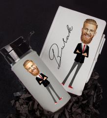 eJOYA Kişiye Özel Karikatür Tasarım Defter Kalem Ve Matara Hediye Seti 96513