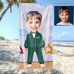 eJOYA Kişiye Özel Karikatür Fotoğraflı Çizgi Karakter Plaj ve Banyo Havlusu 115746