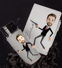 eJOYA Kişiye Özel Karikatür Tasarım Defter Kalem Ve Matara Hediye Seti 96515