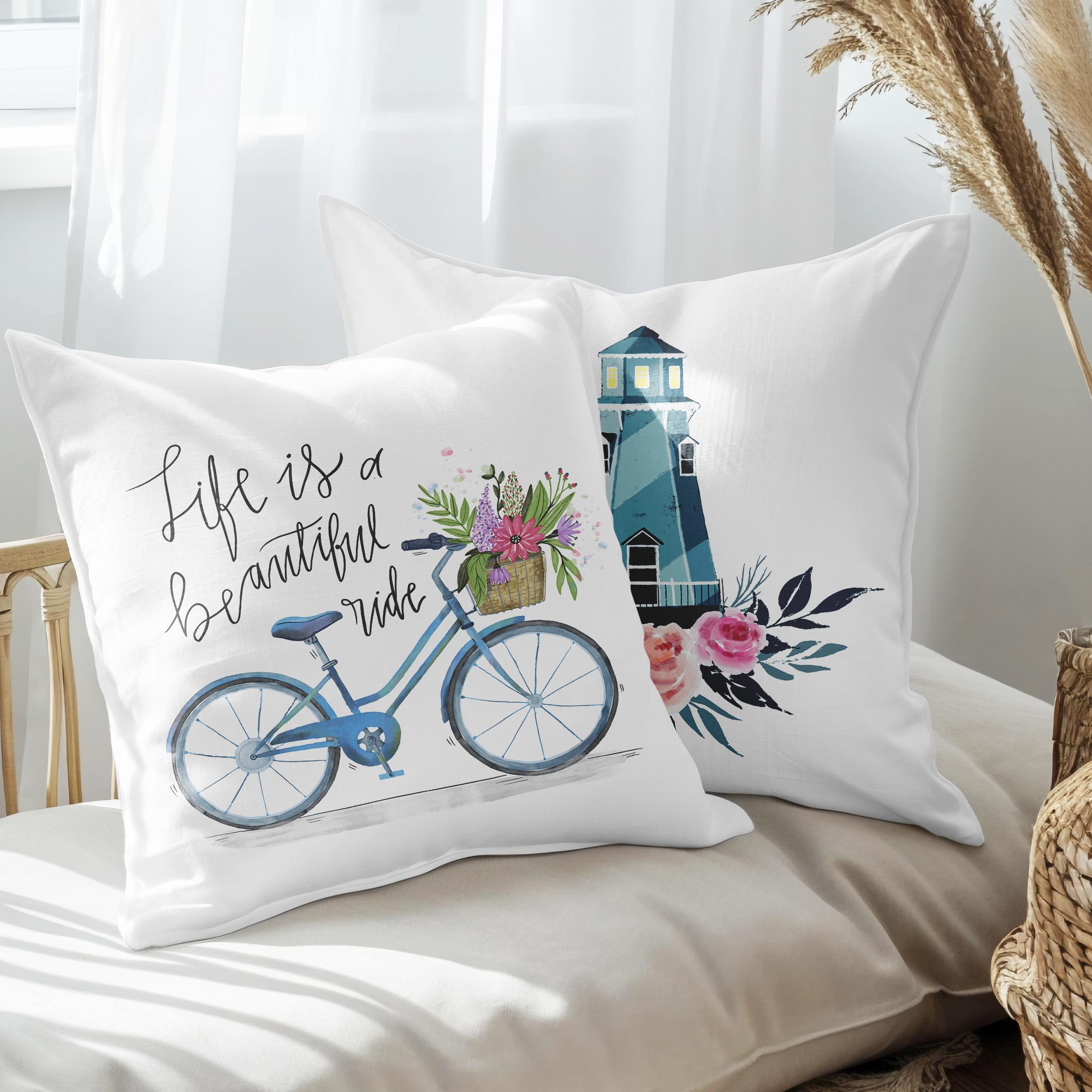 eJOYA Modern Tasarımlı 2'li Yastık İçi Ve Kırlent Kılıfı 45cm 113519