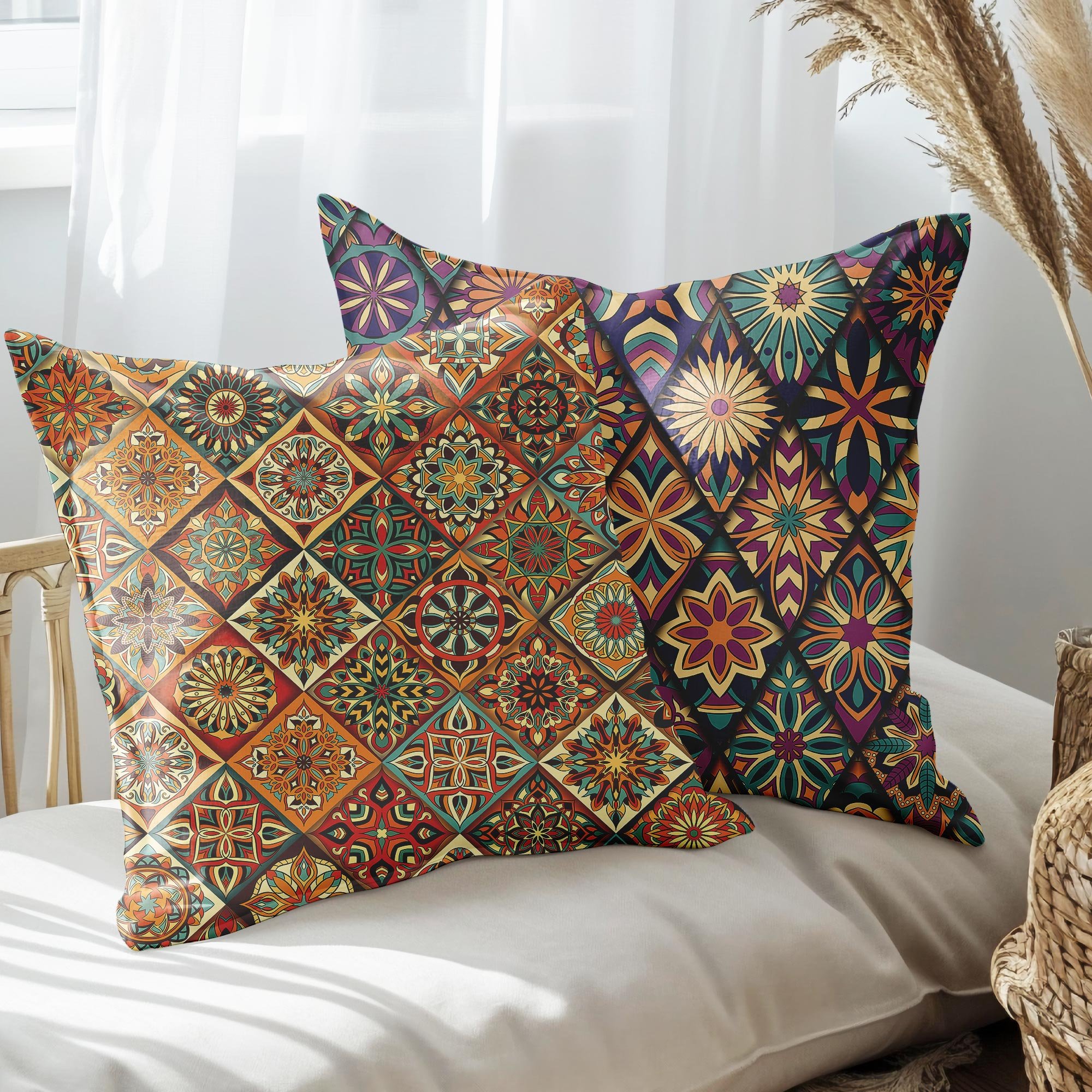 eJOYA Etnik Tasarımlı 2'li Yastık İçi Ve Kırlent Kılıfı 45cm 113525