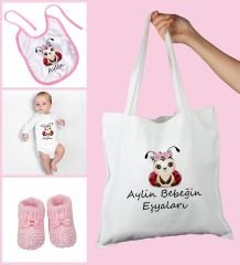 eJOYA Bebeklere Özel Çantasında Kişiye Özel Zıbın Önük Ve Patik Bebek Hediye Seti 109760
