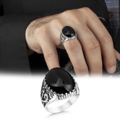 eJOYA Onix  Taşlı Gümüş Erkek Yüzük 114233
