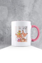 eJOYA Özel Tasarım Pembe Kulpu Kupa Bardak 87546