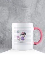 eJOYA Özel Tasarım Pembe Kulpu Kupa Bardak 87547