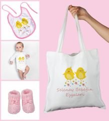 eJOYA Bebeklere Özel Çantasında Kişiye Özel Zıbın Önük Ve Patik Bebek Hediye Seti 109765