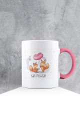 eJOYA Özel Tasarım Pembe Kulpu Kupa Bardak 87551