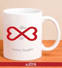 eJOYA Kişiye Özel Sonsuz Aşk Kupa Bardak 80125
