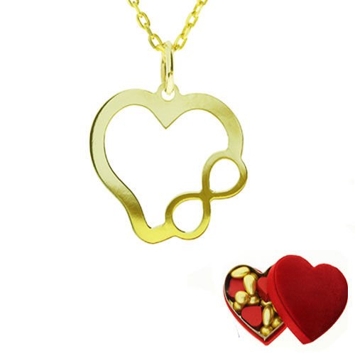 eJOYA Sonsuzluk Altın Kalp Kolye 45648