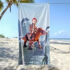 eJOYA Kişiye Özel Karikatür Fotoğraflı Şirin Dino Plaj ve Banyo Havlusu 115163