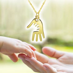 eJOYA Annem ile Elele Altın ve Pırlanta Kolye 45980