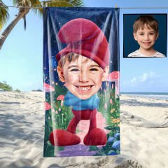 eJOYA Kişiye Özel Karikatür Fotoğraflı Çizgi Karakter Bebek Plaj ve Banyo Havlusu 115770