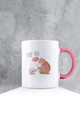 eJOYA Özel Tasarım Pembe Kulpu Kupa Bardak 87559