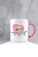 eJOYA Özel Tasarım Pembe Kulpu Kupa Bardak 87561