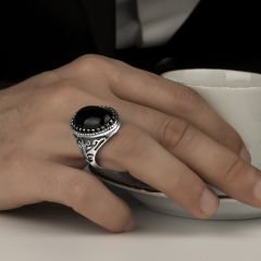 eJOYA Onix Taşlı Gümüş Erkek Yüzük 114251