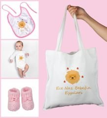 eJOYA Bebeklere Özel Çantasında Kişiye Özel Zıbın Önük Ve Patik Bebek Hediye Seti 109780