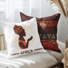 eJOYA Afrika Tasarımlı 2'li Yastık İçi Ve Kırlent Kılıfı 45cm 113548