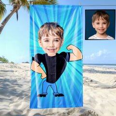 eJOYA Kişiye Özel Karikatür Fotoğraflı Çizgi Karakter Plaj ve Banyo Havlusu 115779