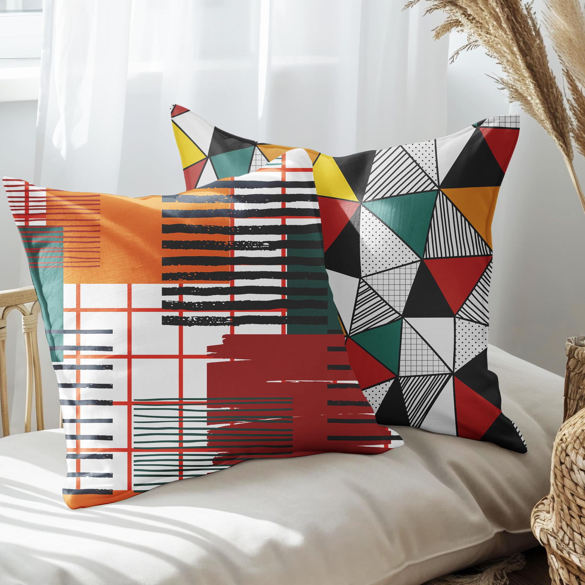 eJOYA Modern Tasarımlı 2'li Yastık İçi Ve Kırlent Kılıfı 45cm 113552