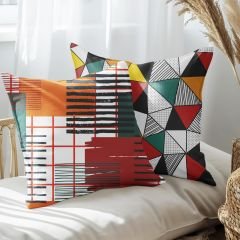 eJOYA Modern Tasarımlı 2'li Yastık İçi Ve Kırlent Kılıfı 45cm 113552