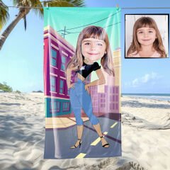 eJOYA Kişiye Özel Karikatür Fotoğraflı Çizgi KarakterPlaj ve Banyo Havlusu 115780