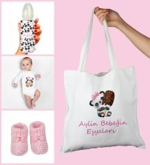 eJOYA Bebeklere Özel Çantasında Kişiye Özel Zıbın Biberon Ve Patik Bebek Hediye Seti 109787