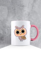 eJOYA Özel Tasarım Pembe Kulpu Kupa Bardak 87570