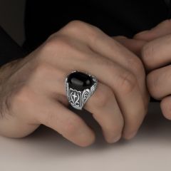 eJOYA Onix Taşlı Gümüş Erkek Yüzük 114262