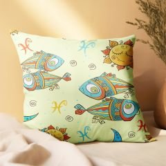 eJOYA Balık Tasarımlı 2'li Yastık İçi Ve Kırlent Kılıfı 45cm 113559