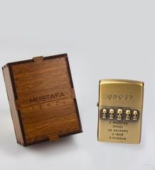 eJOYA Kişiye Özel Ahşap Kutuda Metal Çakmak 77031