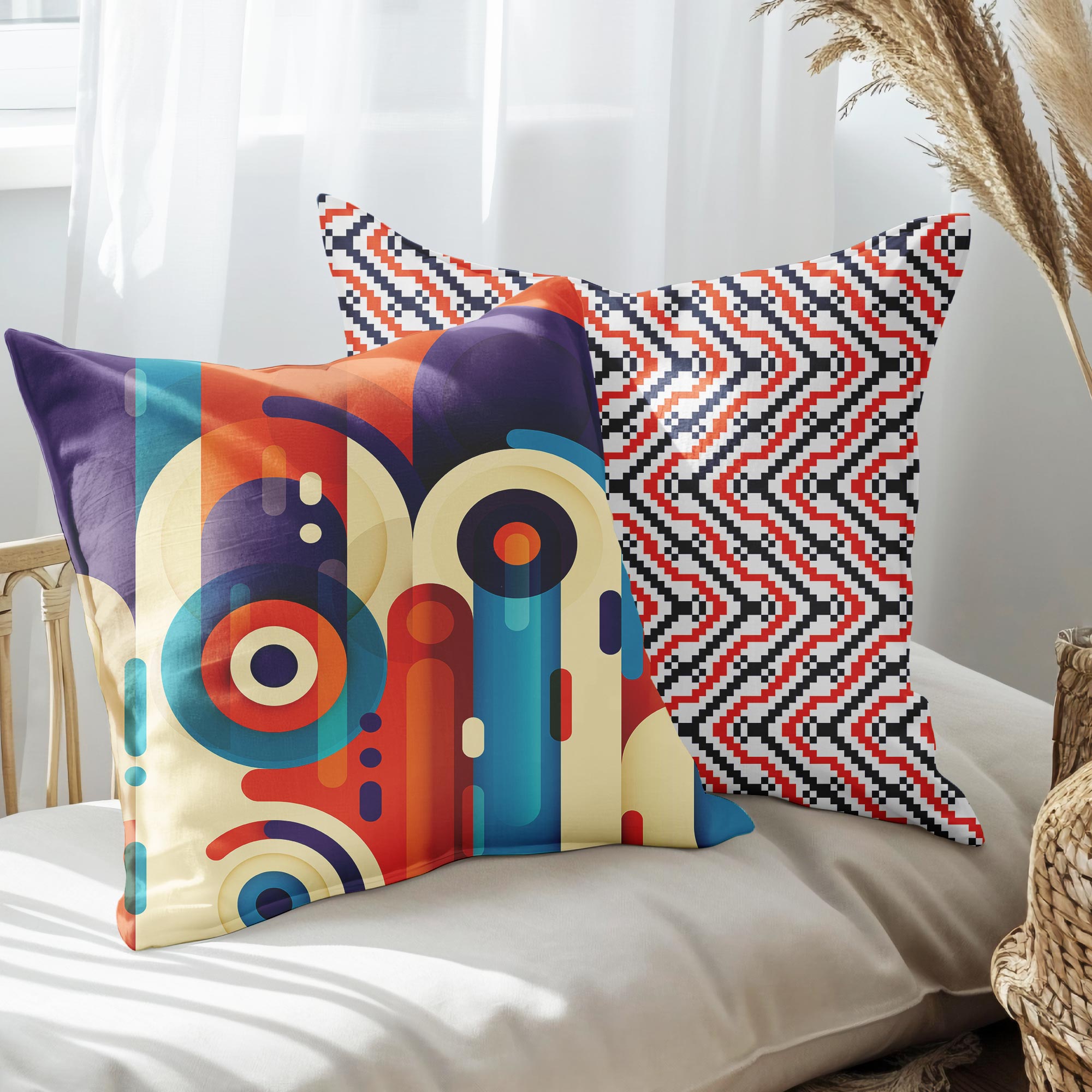 eJOYA Modern Tasarımlı 2'li Yastık İçi Ve Kırlent Kılıfı 45cm 113561