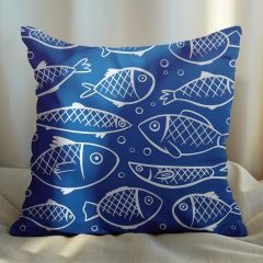 eJOYA Balık Tasarımlı 2'li Yastık İçi Ve Kırlent Kılıfı 45cm 113563