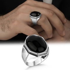 eJOYA Onix Taşlı Gümüş Erkek Yüzük 114269