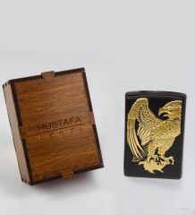 eJOYA Kişiye Özel Ahşap Kutuda Metal Çakmak 77039
