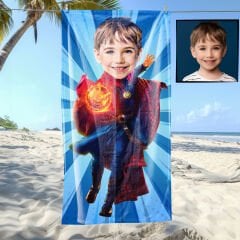 eJOYA Kişiye Özel Karikatür Fotoğraflı Süper Kahraman Plaj ve Banyo Havlusu 115793