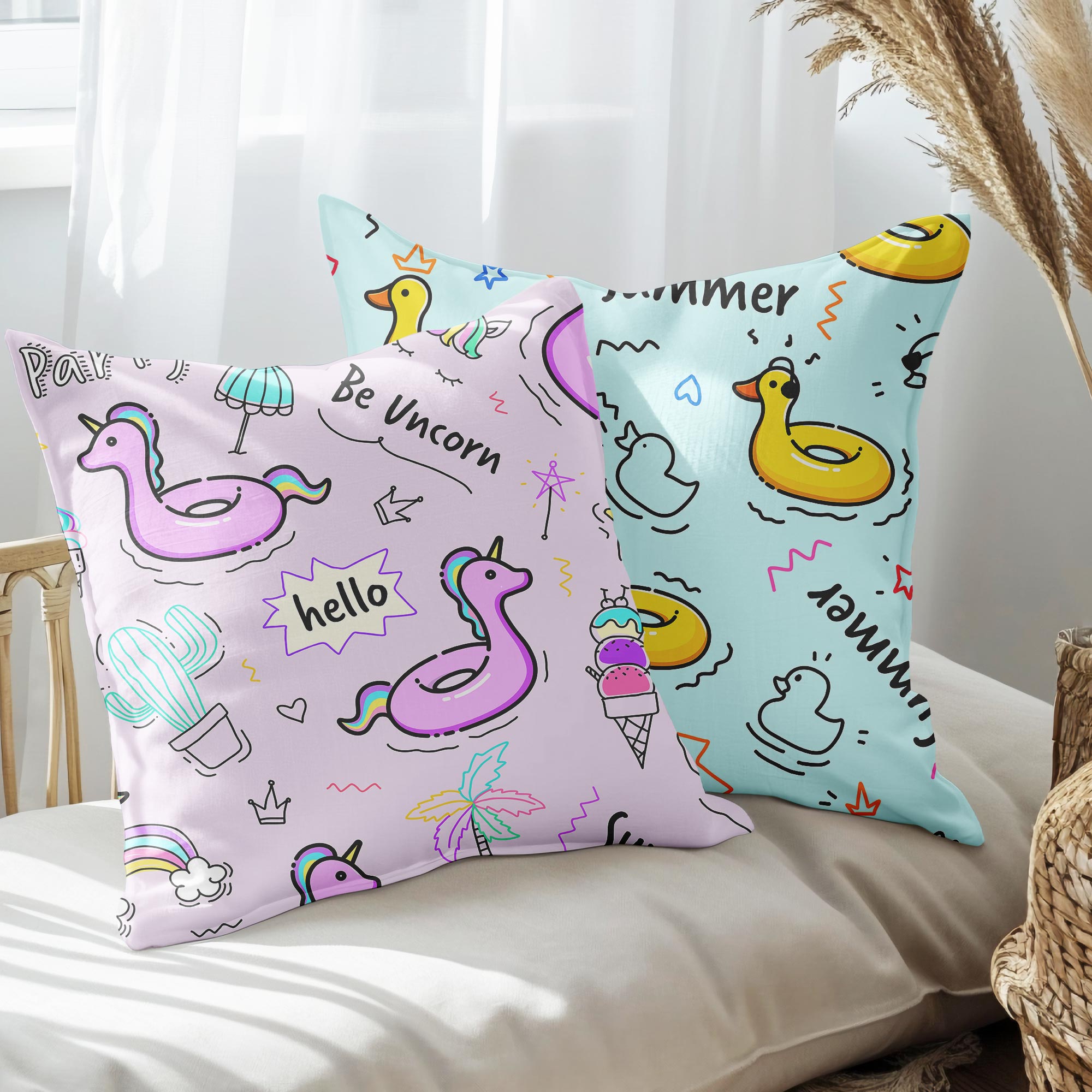 eJOYA Modern Tasarımlı 2'li Yastık İçi Ve Kırlent Kılıfı 45cm 113568