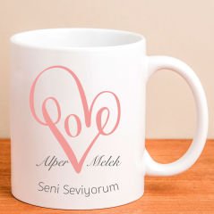 eJOYA Kişiye Özel Love Kalp Kupa Bardak 80183