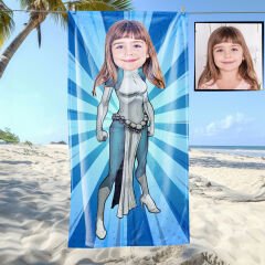 eJOYA Kişiye Özel Karikatür Fotoğraflı Çizgi Karakter Bebek Plaj ve Banyo Havlusu 115801