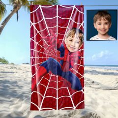 eJOYA Kişiye Özel Karikatür Fotoğraflı Superman Bebek Plaj ve Banyo Havlusu 115802