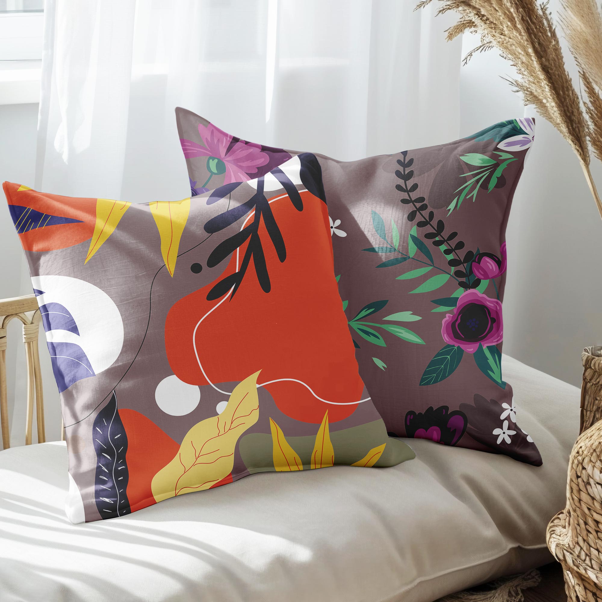 eJOYA Modern Tasarımlı 2'li Yastık İçi Ve Kırlent Kılıfı 45cm 113574